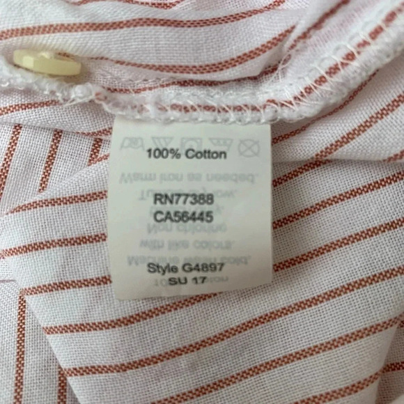 Madewell Pink Terrace Lace Up Vera Long Sleeve Striped Shirt Top Size S - Picture 10 of 11